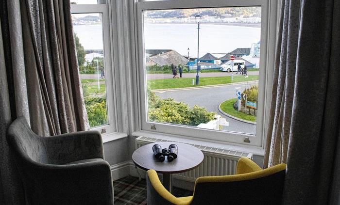 Sea view from the bedroom window at the Belmont Hotel.